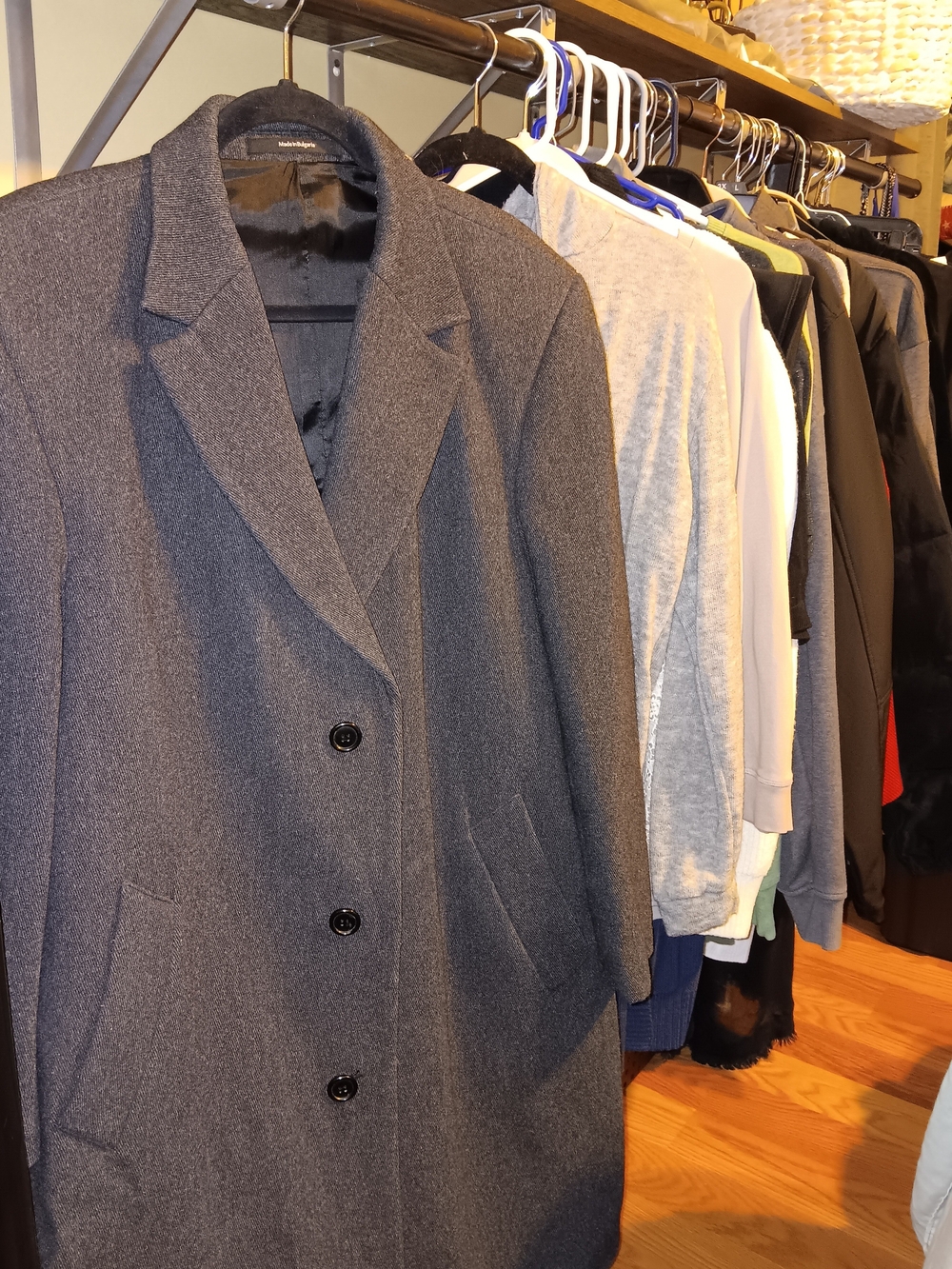 Virany Wool-Blend Dark Gray Men's Overcoat